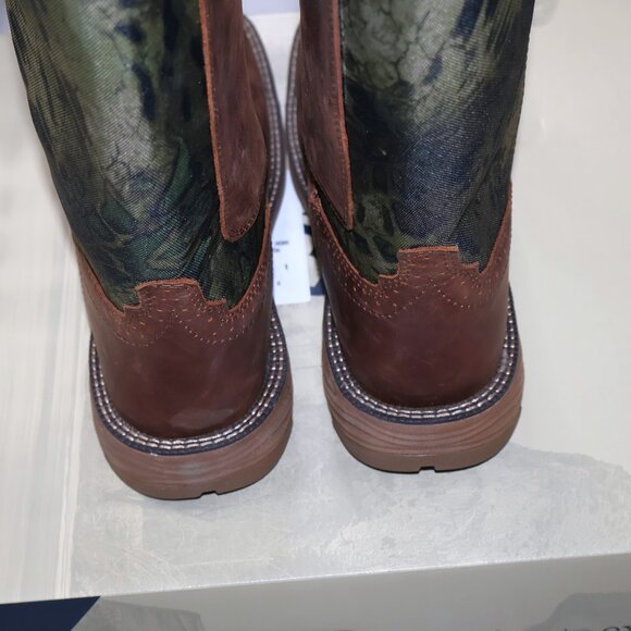 NWOT Justin Original Work Boots Rush Strike Camo 17 In Snake Resistant Soft Toe